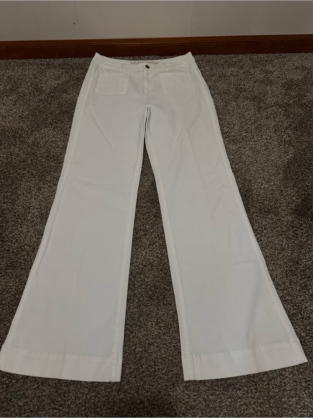 Soft Surroundings Women's White Wide-Leg Jeans